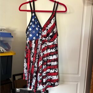 Cute red, white, blue & black women’s XL bathing suit!! NWOT